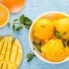 delicioso helado de mango y naranja